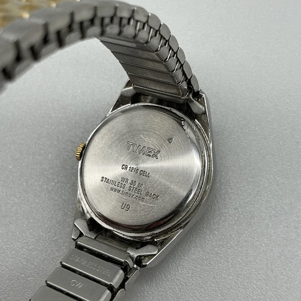 Timex Indiglo Womens Watch 25mm Gray Dial Two Tone Bracelet Date New Battery